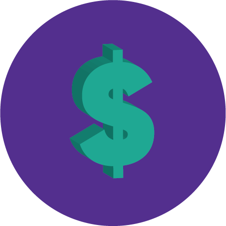 Dollar Purple circle icon