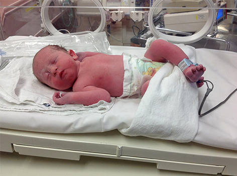 Baby Dale in hospital