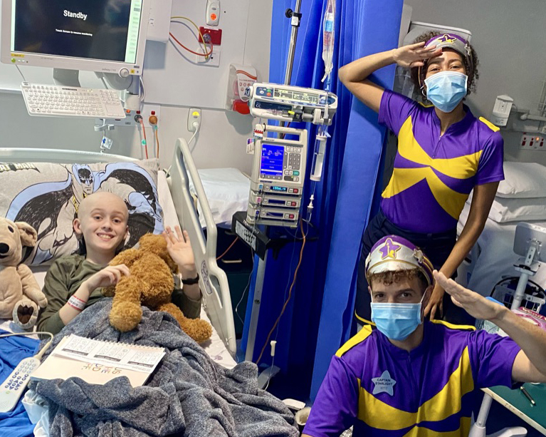 Ben in hospital with Captain Starlights