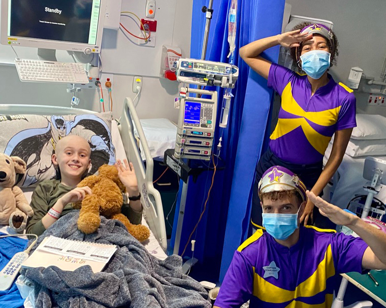 Ben in hospital with Captain Starlights