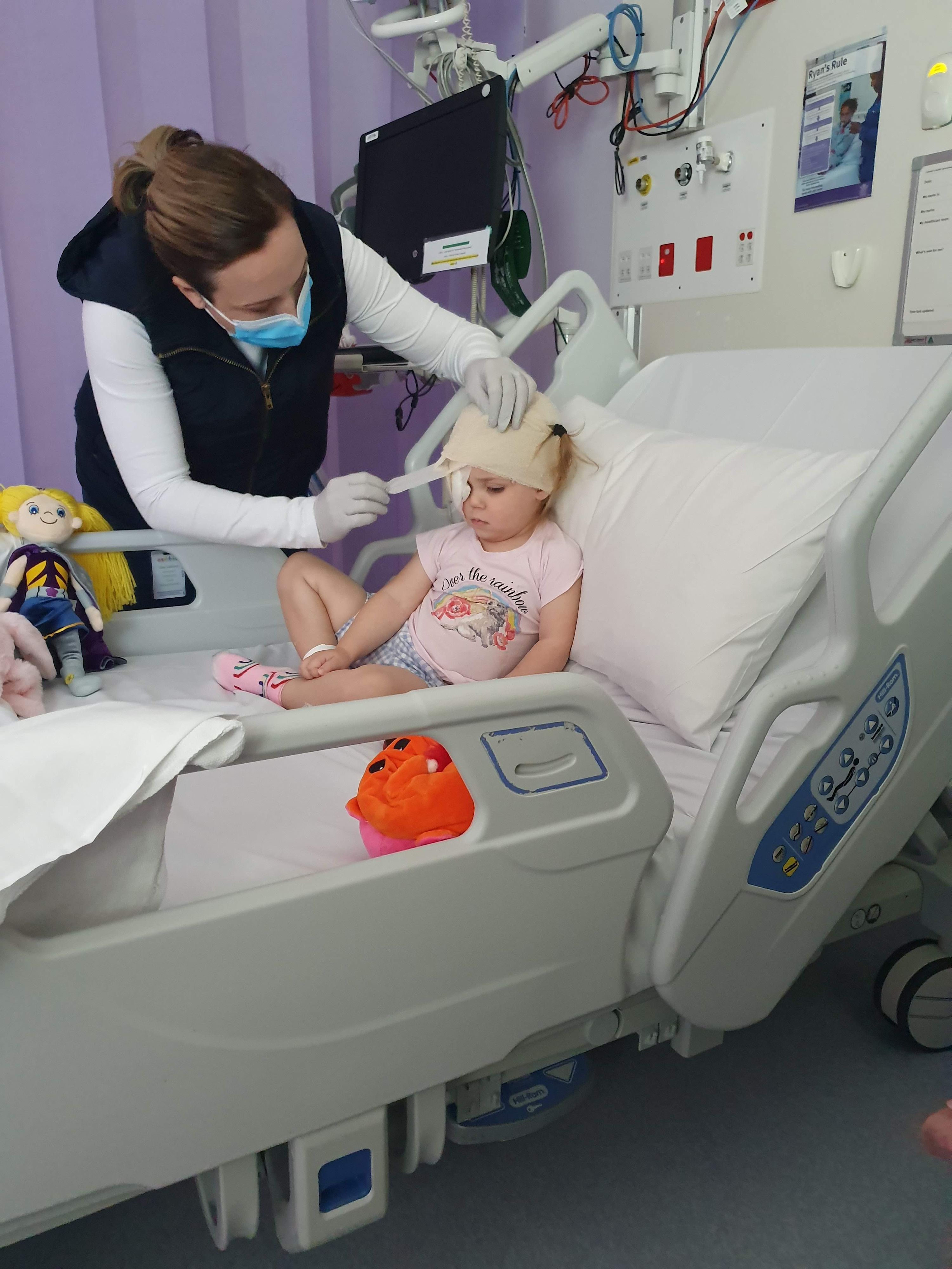 Thea being treated in hospital
