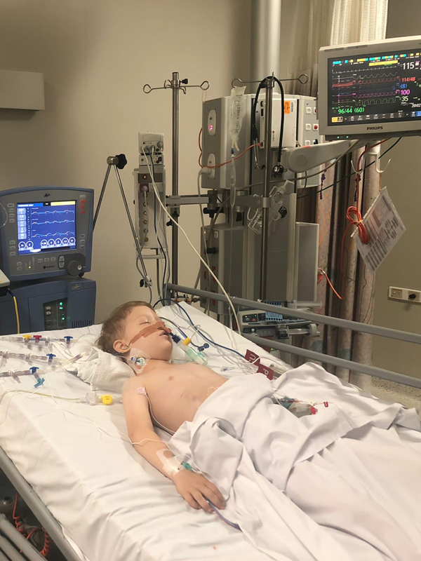 Henry in hospital bed