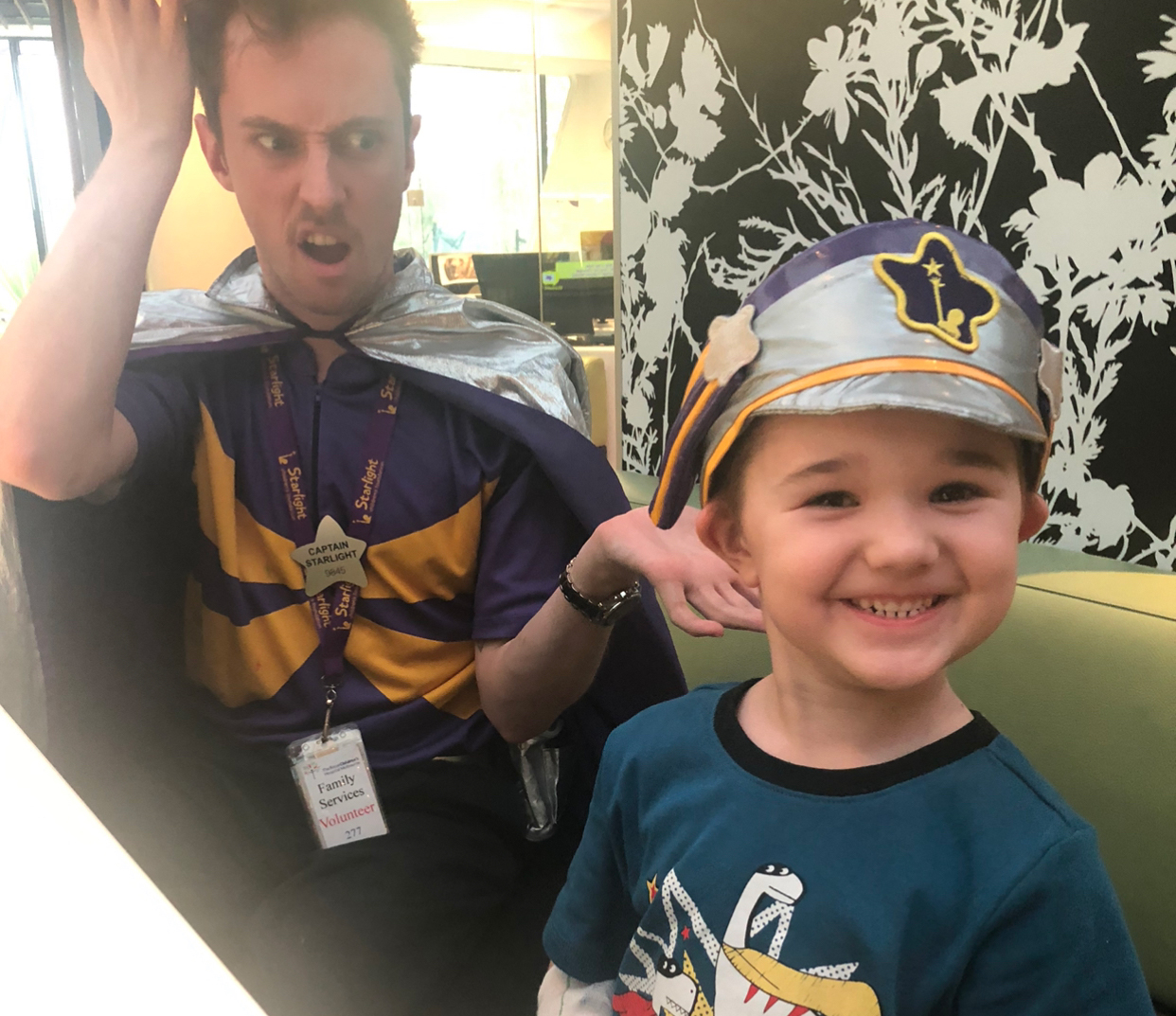 Chayse with Captain Starlight in the Starlight Express Room