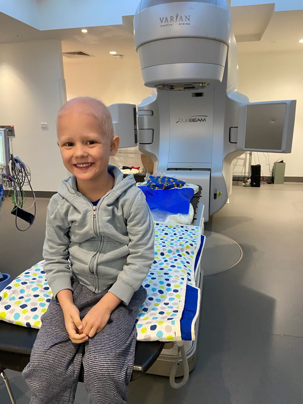 Henry in hospital during treatment