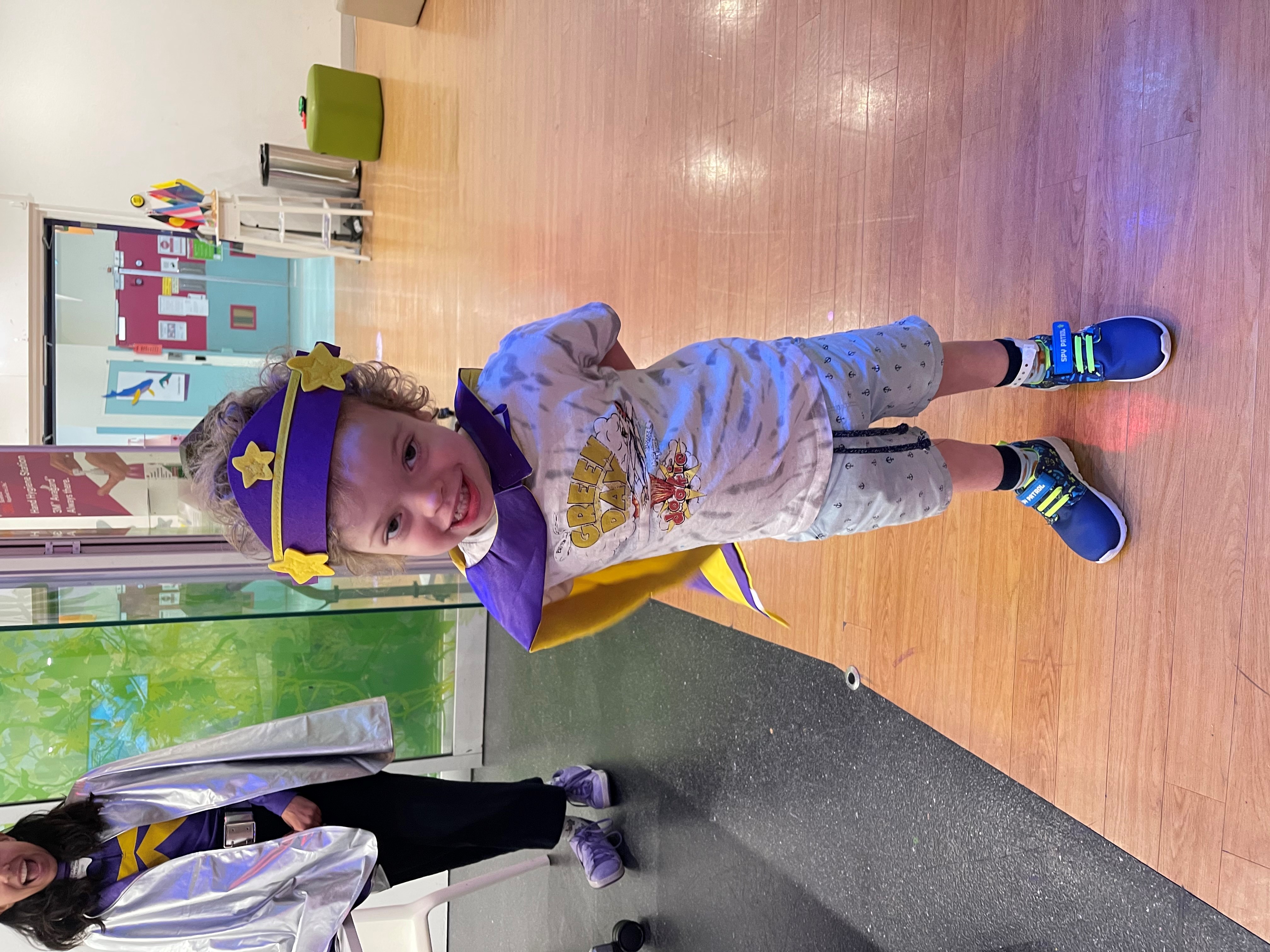 Jagger wearing Captain Starlight cape