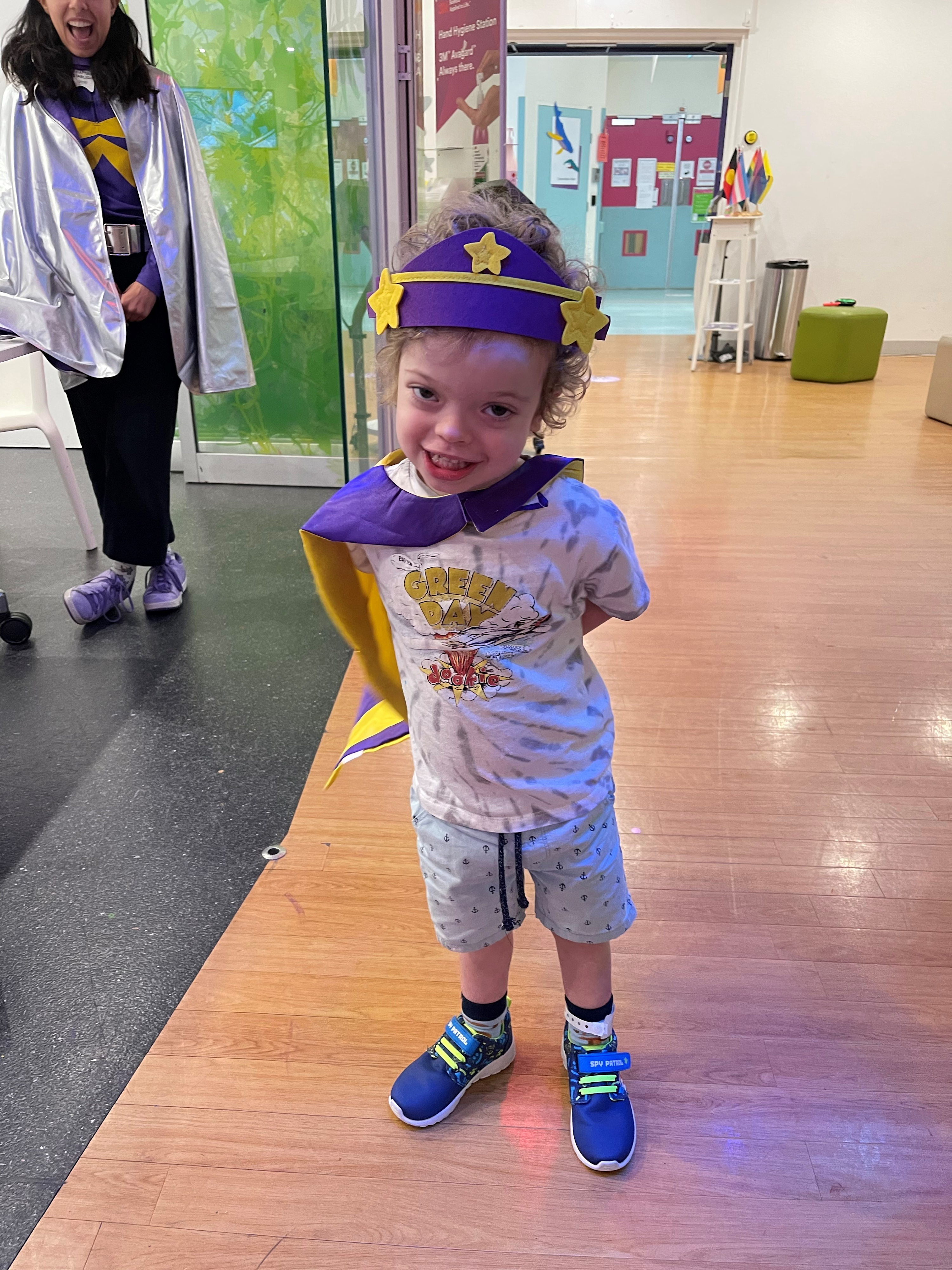 Jagger wearing Captain Starlight cape