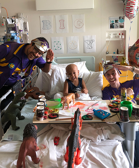 Captain Starlight visiting Taiyo on the hospital ward