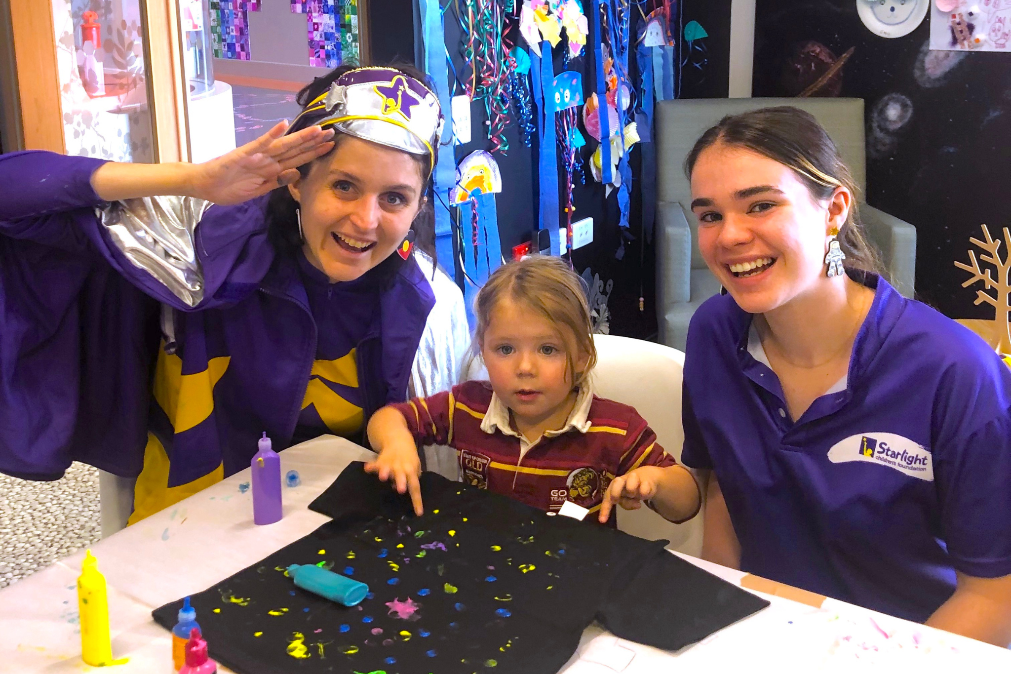 Volunteer images - with girl and Captain Starlight