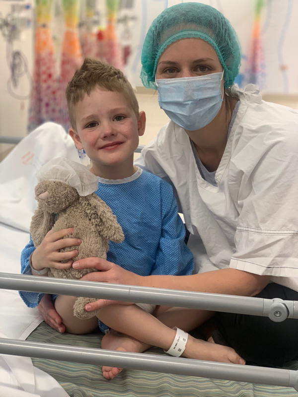 Henry in hospital with mum