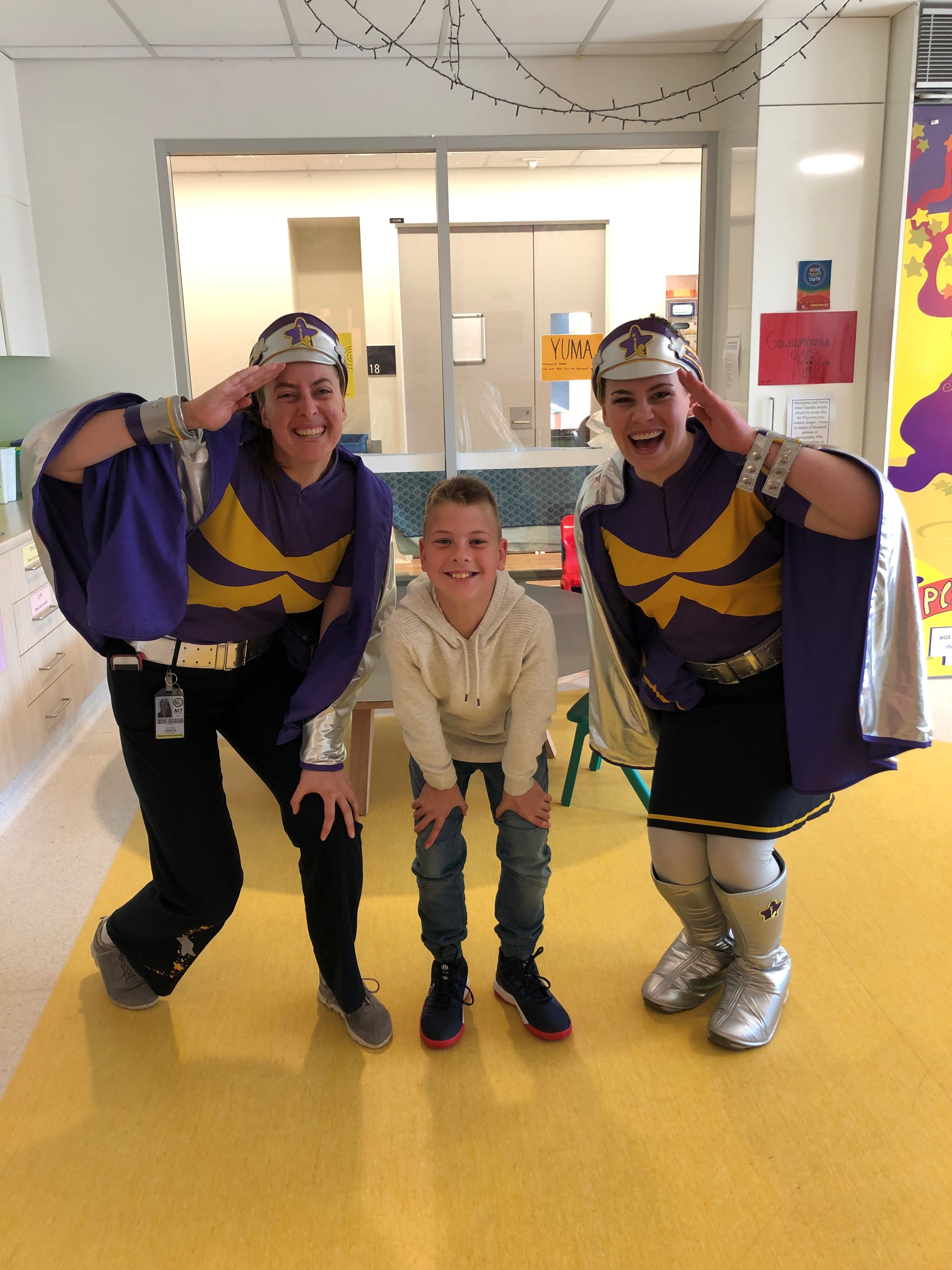 Harry and Captain Starlight in hospital