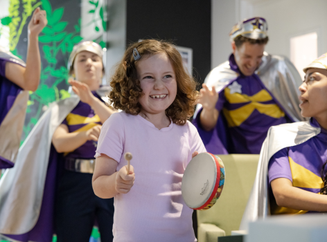 Tamborine girl with Captain Starlights