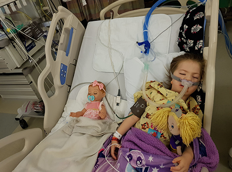 Anabela sleeping in hospital