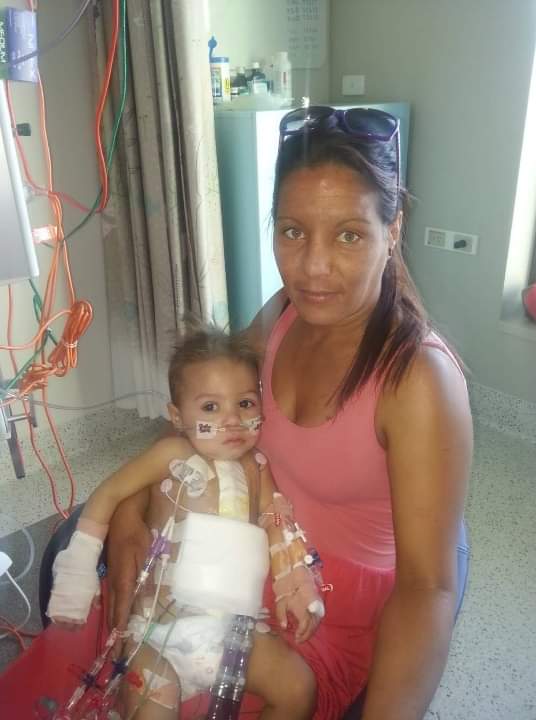 Young Braxton in hospital with mum