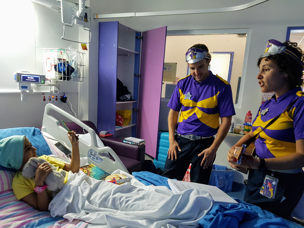 Captain Starlight visiting Ayla on the ward