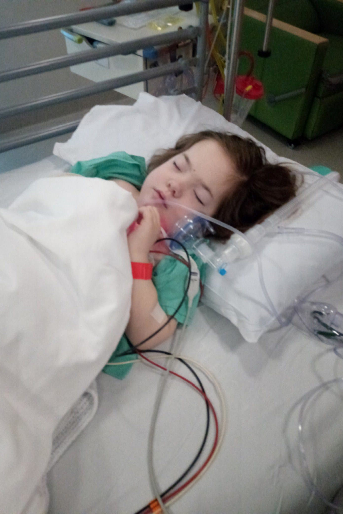 Amara in hospital bed