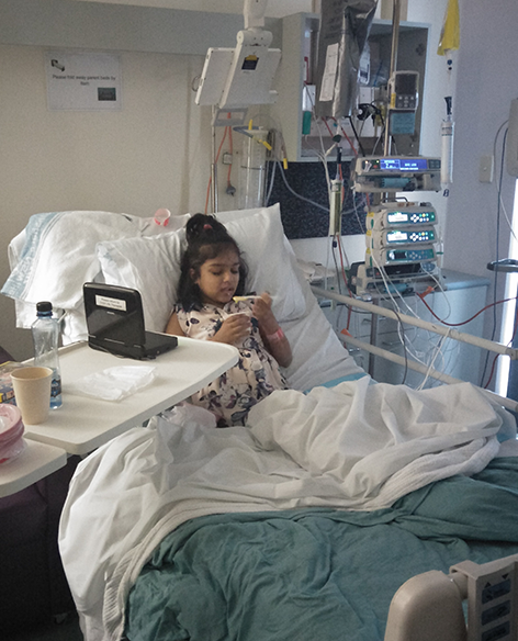 Vishwa in hospital bed