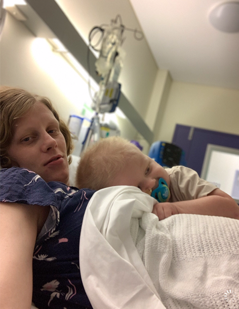 Eden and mum in hospital
