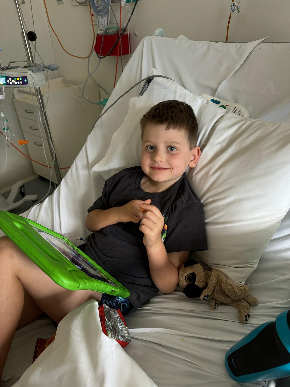 Hudson in hospital pre-diagnosis