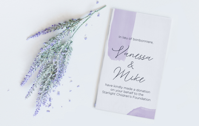 Wedding Favours - card