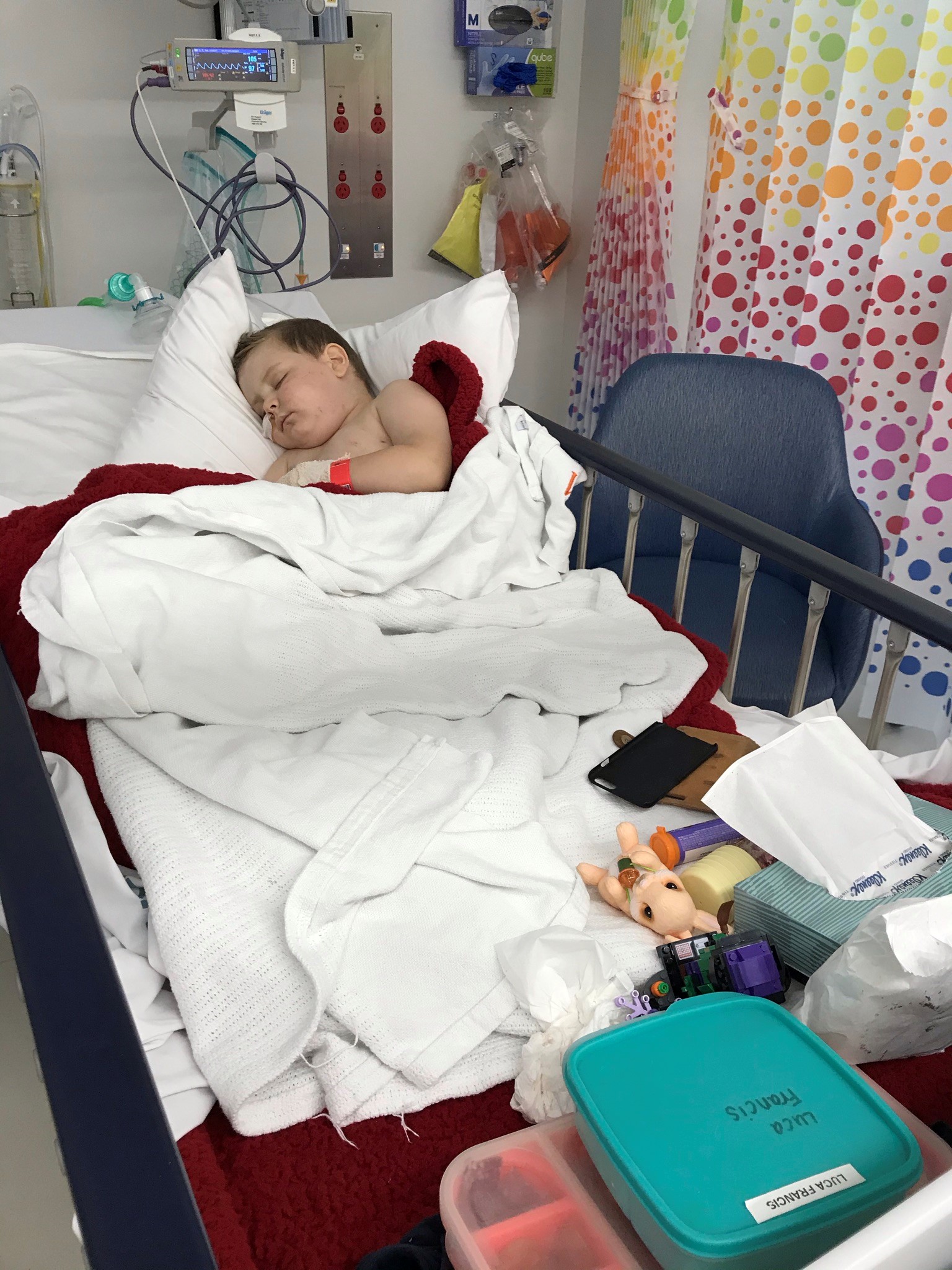 Luca in hospital