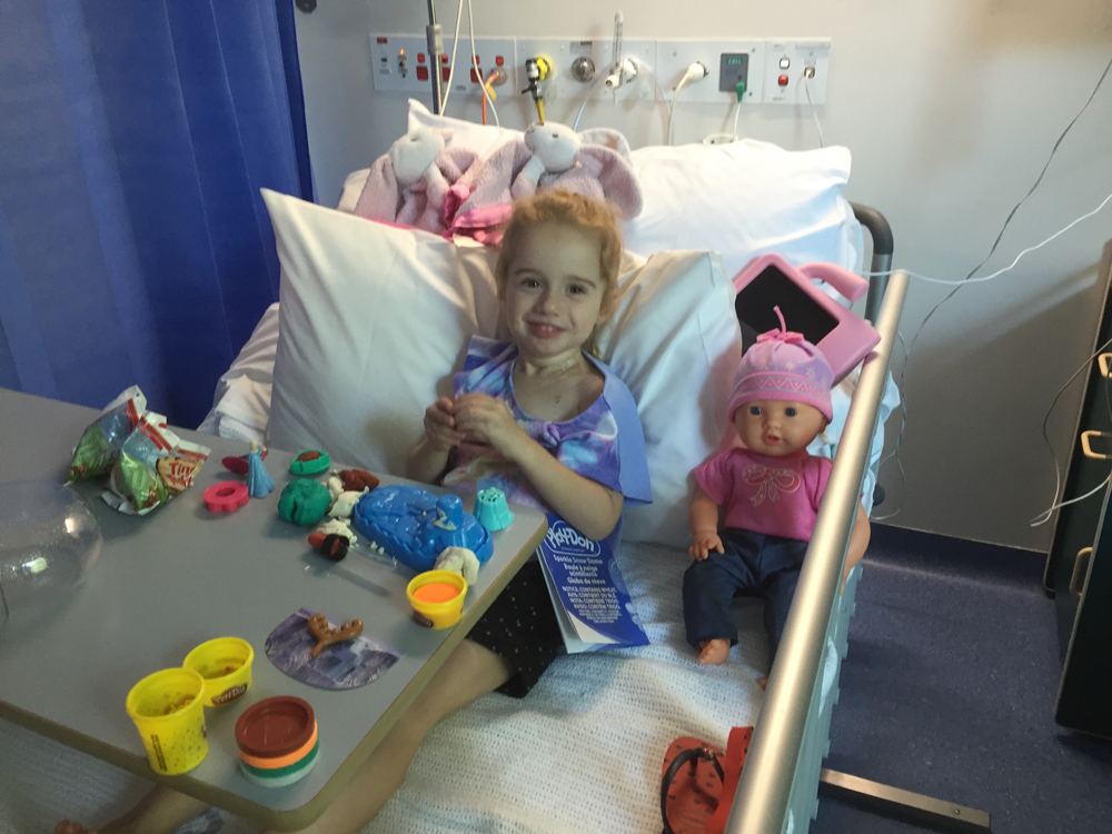Addy in hospital bed