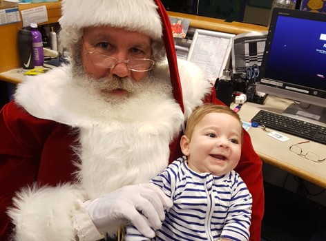 Baby Em with Santa