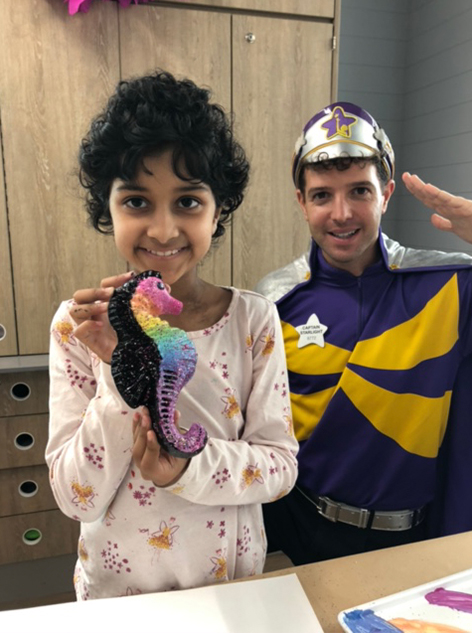 Ayla and Captain Starlight doing craft