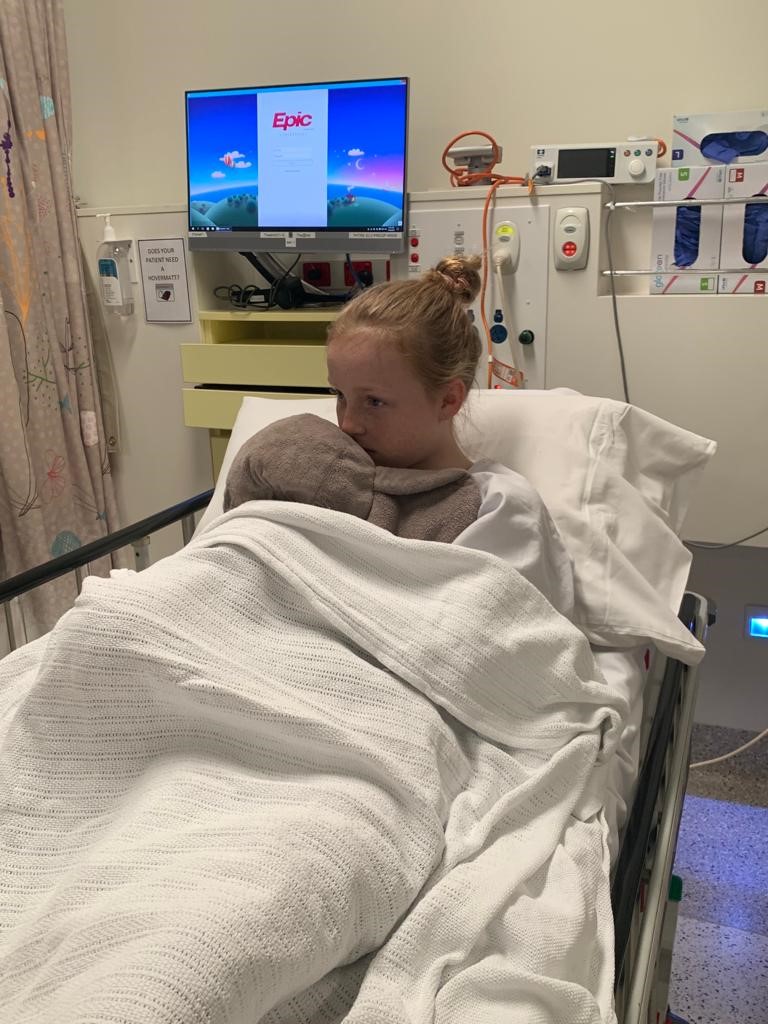 Willow in hospital bed