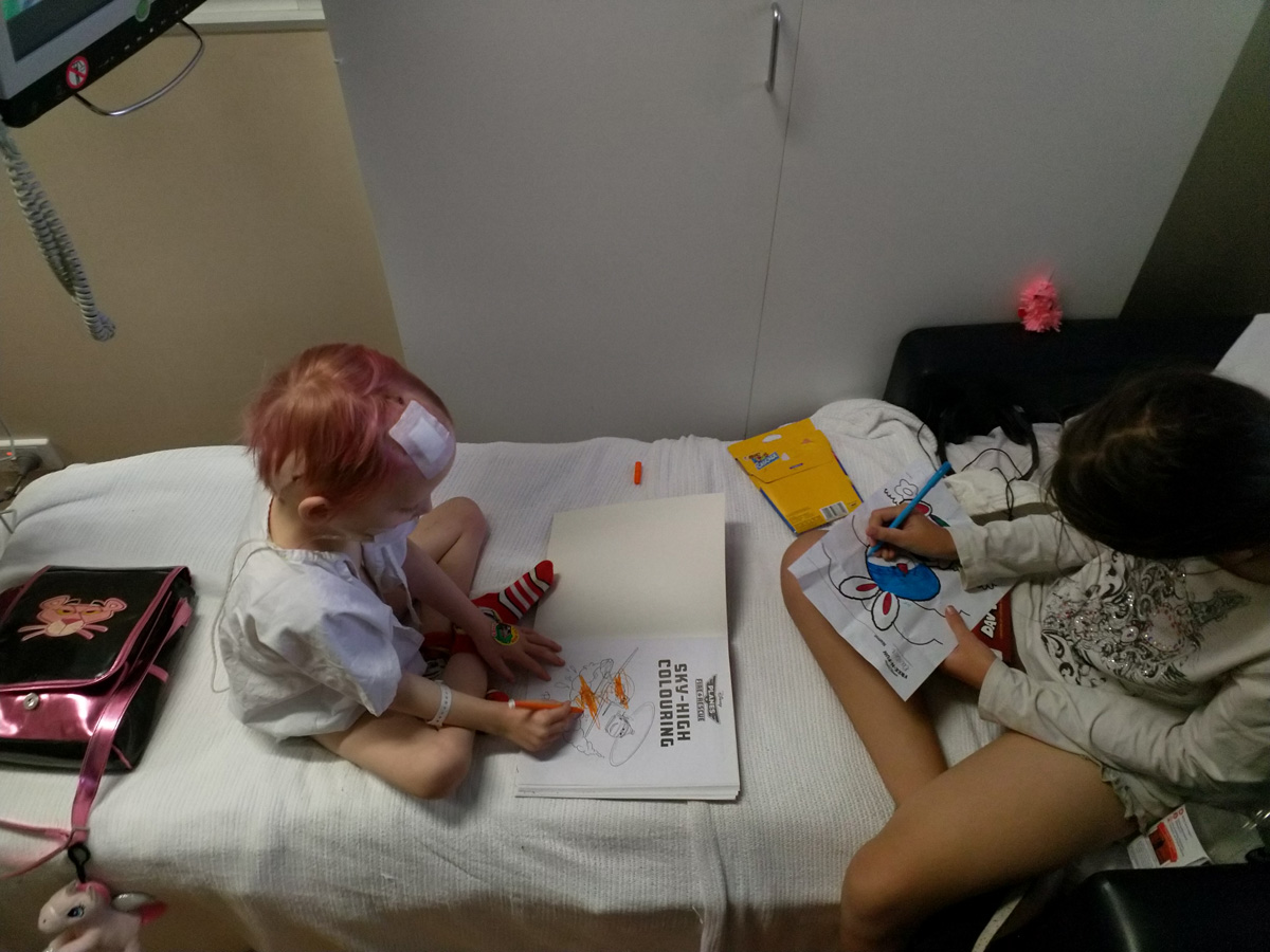 Broly drawing in hospital bed