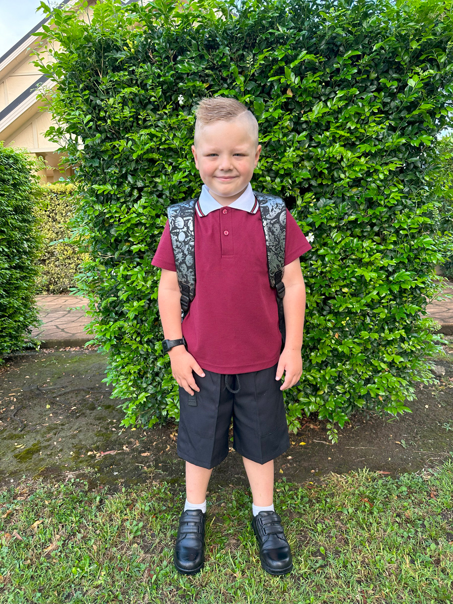 Zachary off to school