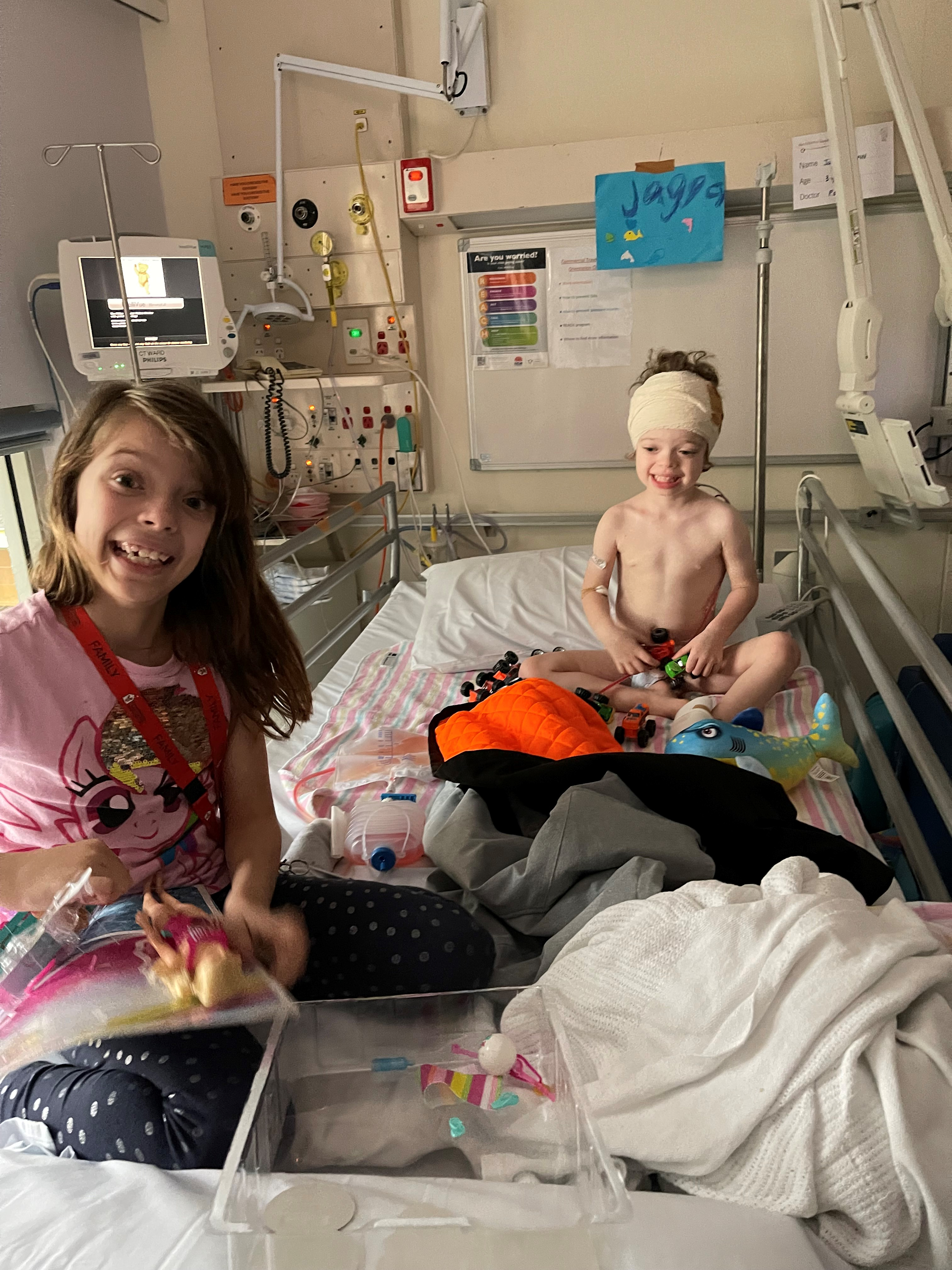 Jagger and sister in hospital