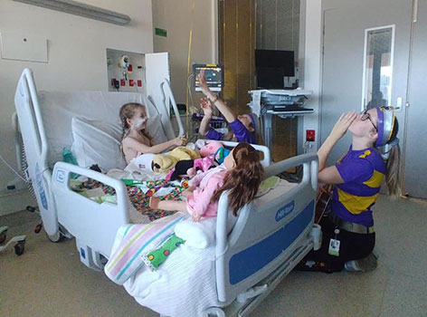 Captain Starlight visits Holly on ward