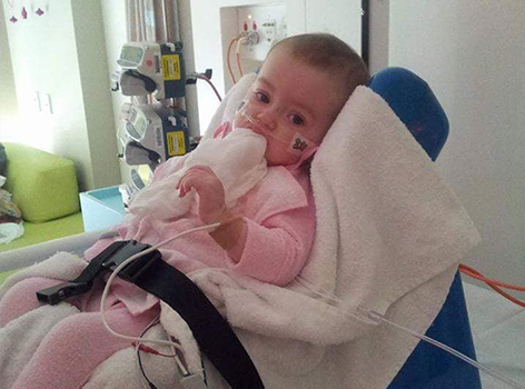 Young Abigail in hospital