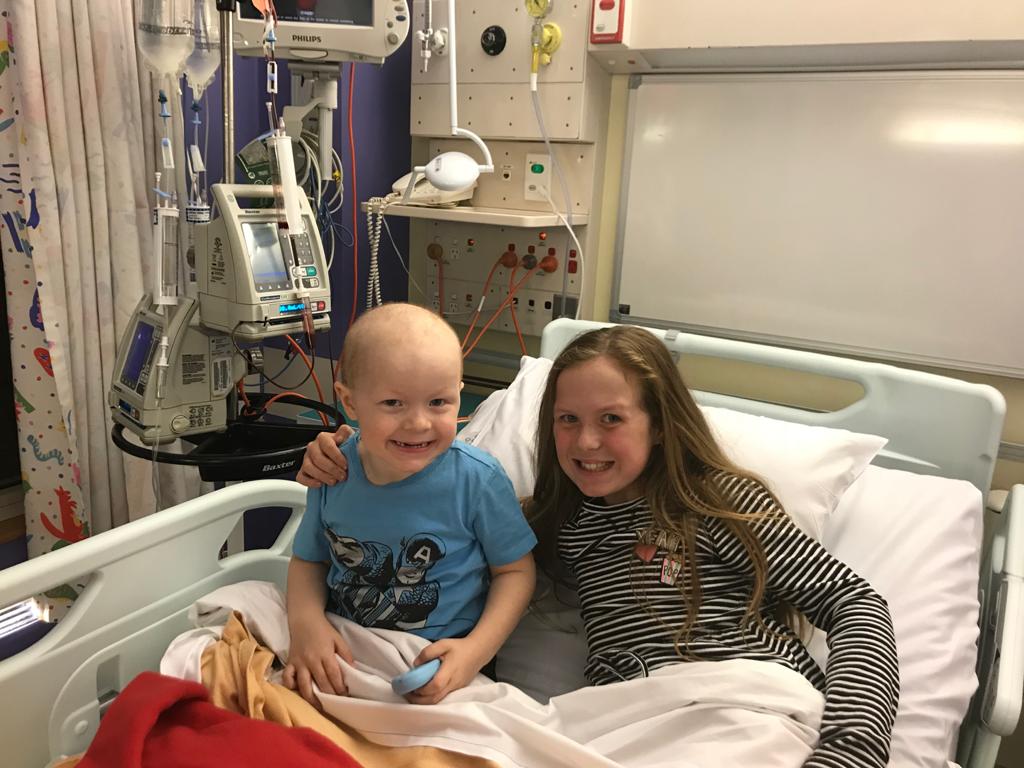 Chase and sister in hospital