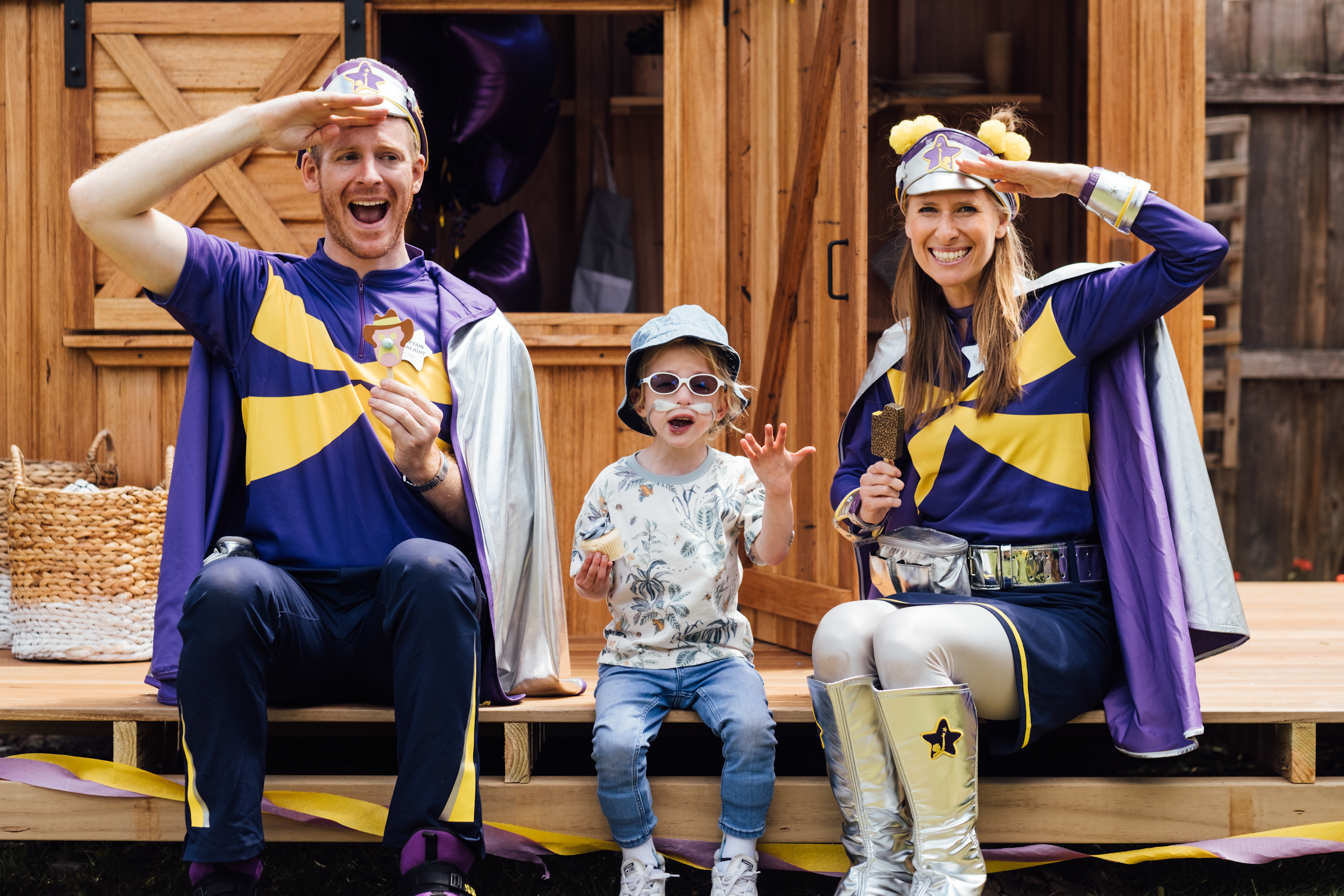 Marley and Captain Starlight at his cubby house Starlight Wish - banner