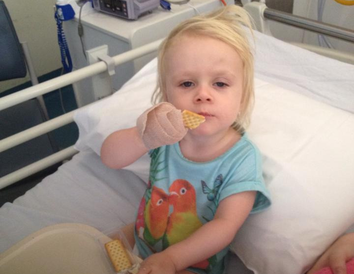 Kaitlyn in hospital after biopsy