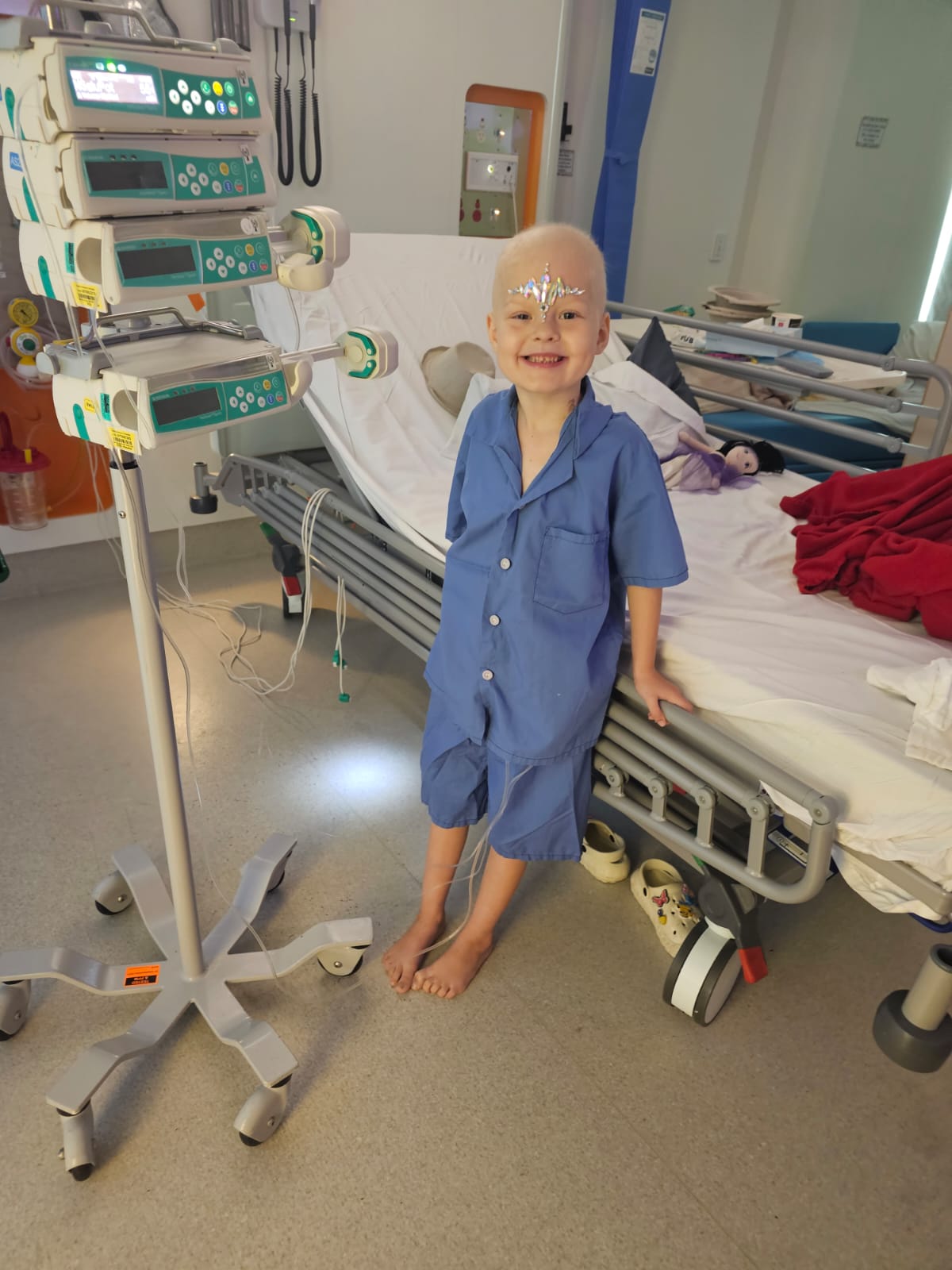 Izzy in hospital