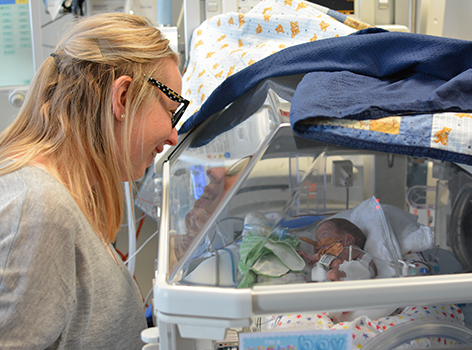 Baby Marley and mum in hospital