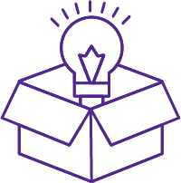 Idea - lightbulb coming out of a box