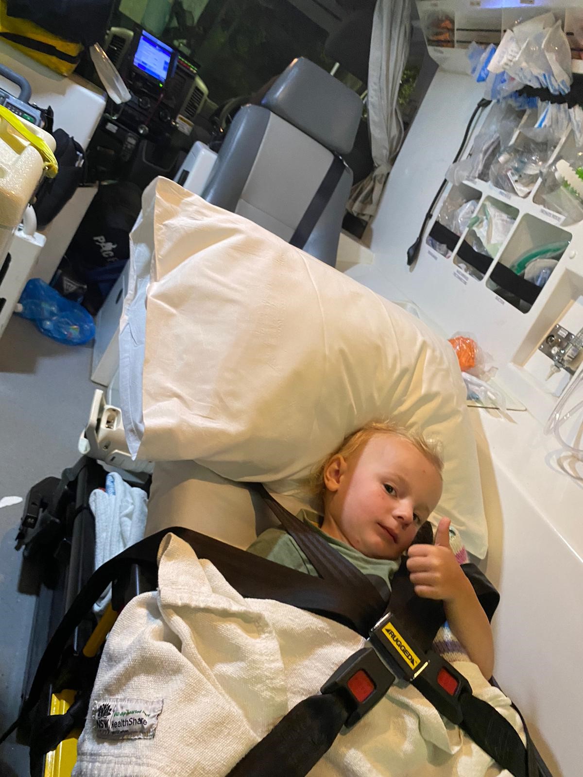 Jack en route to hospital