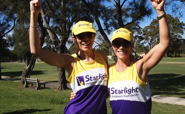 Starlight runners cheering and laughing