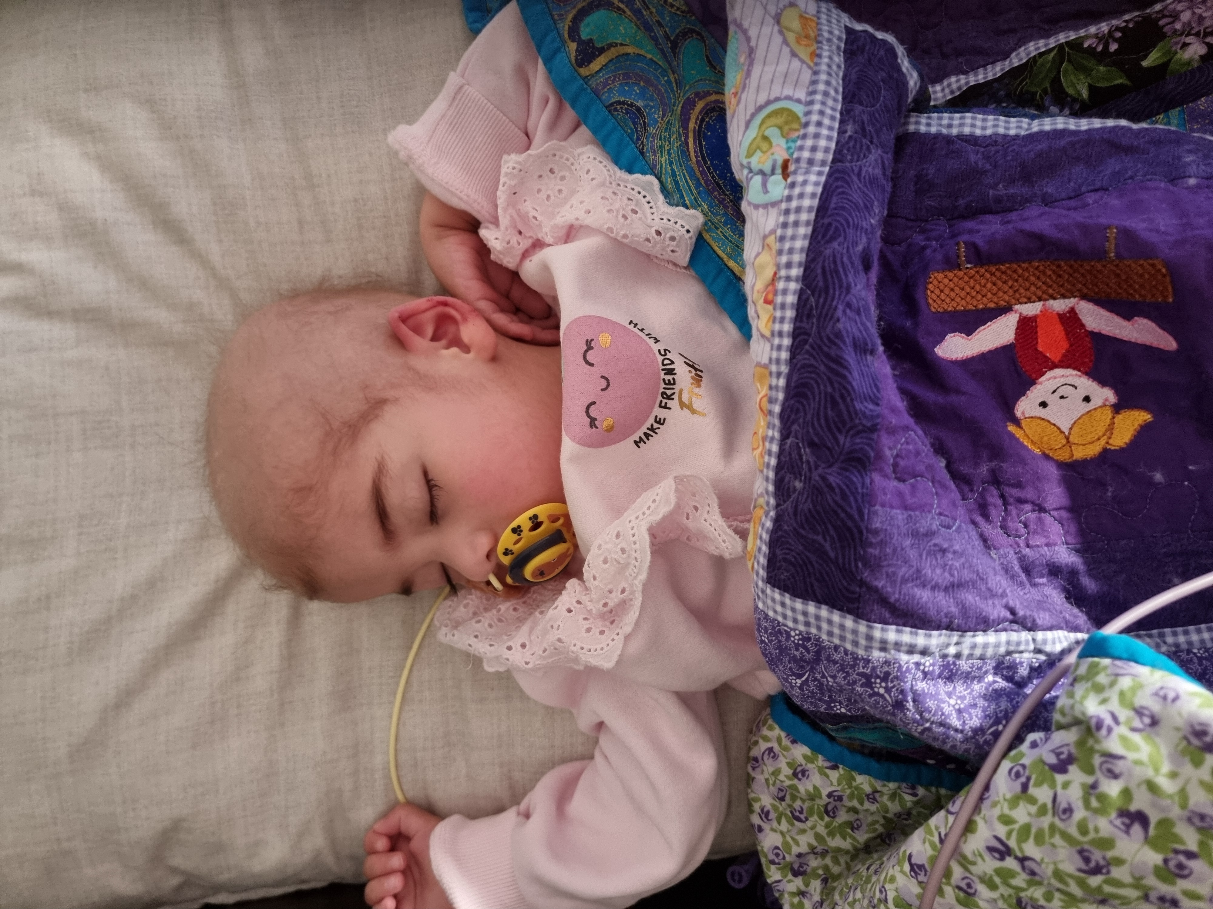 Mia unwell in hospital bed