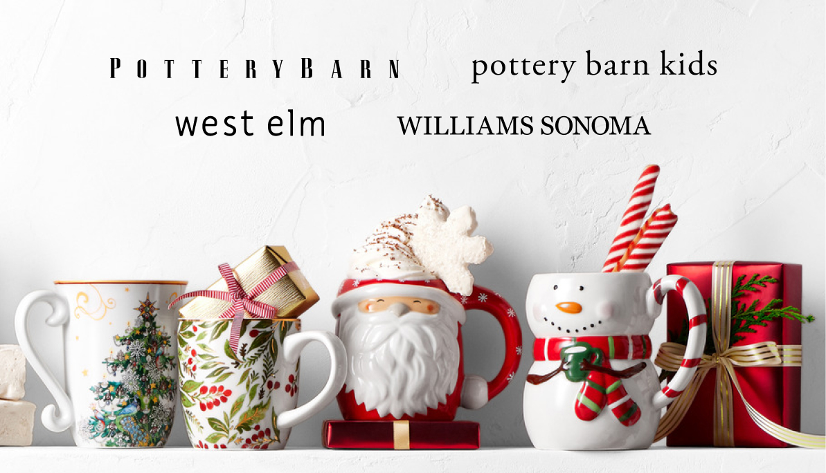 Williams Sonoma christmas banner with logos