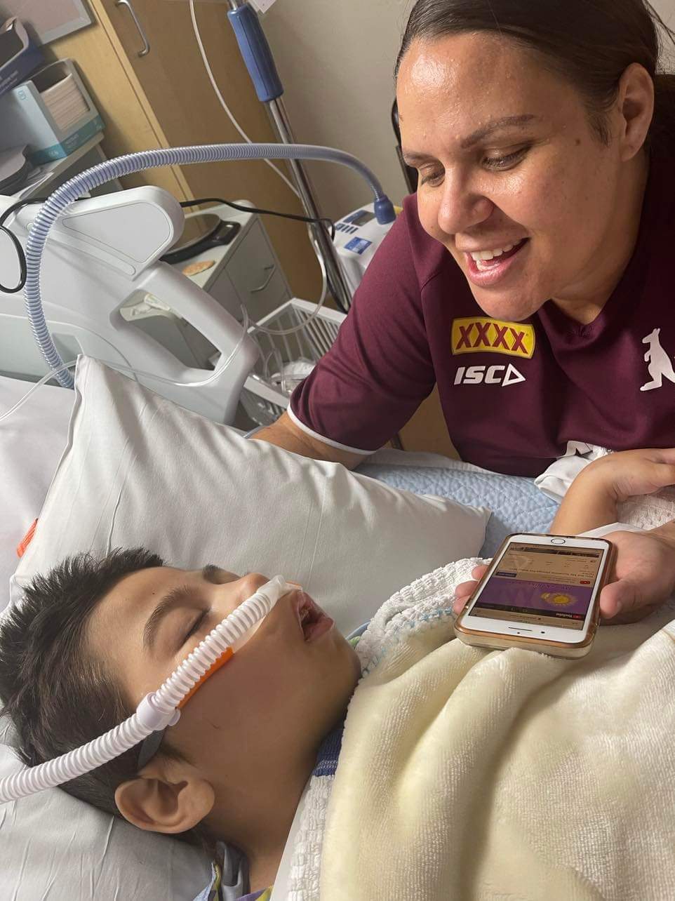 Braxton in hospital with mum