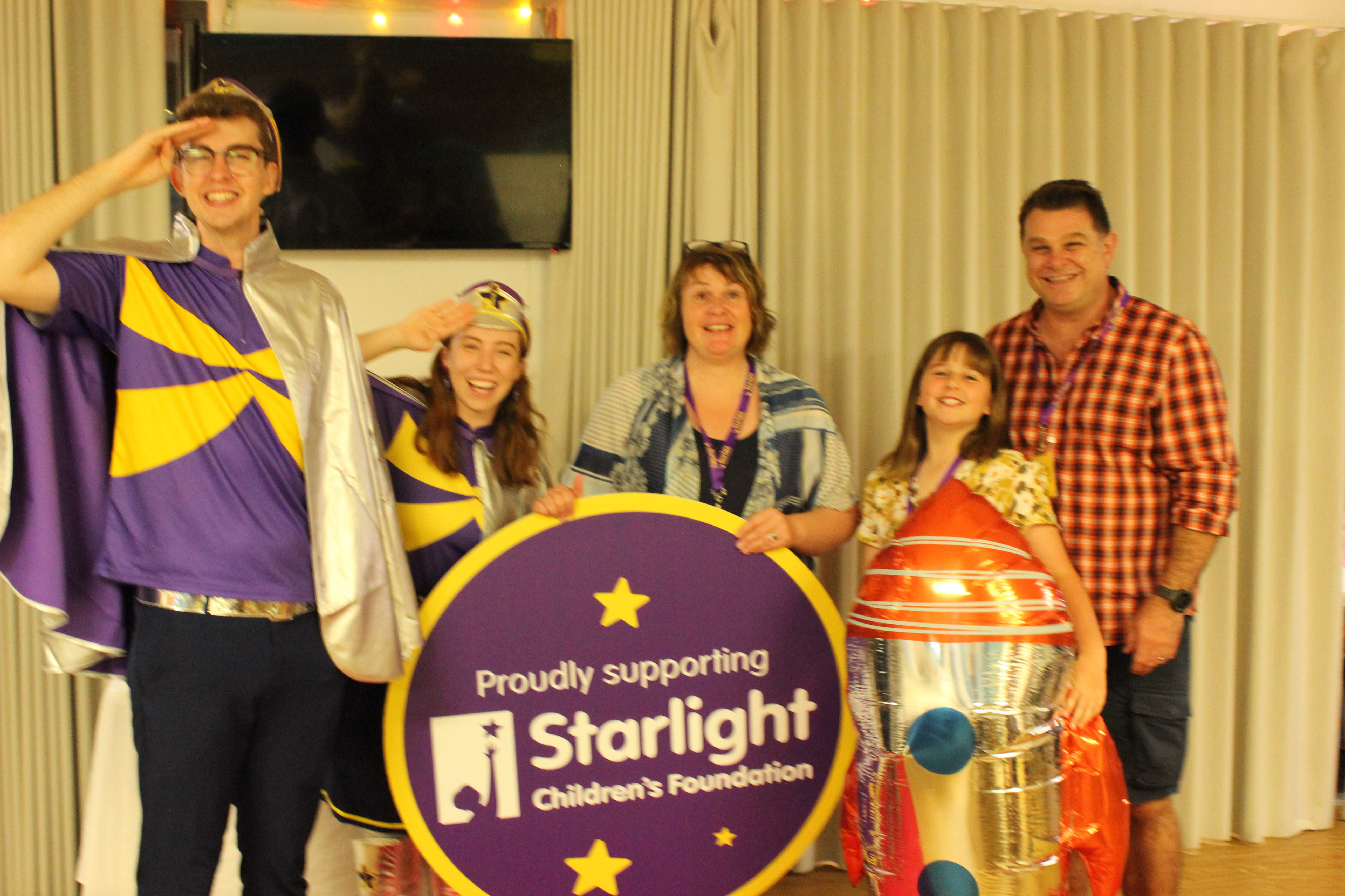 Rose and Family with Captain Starlights and rocket ship