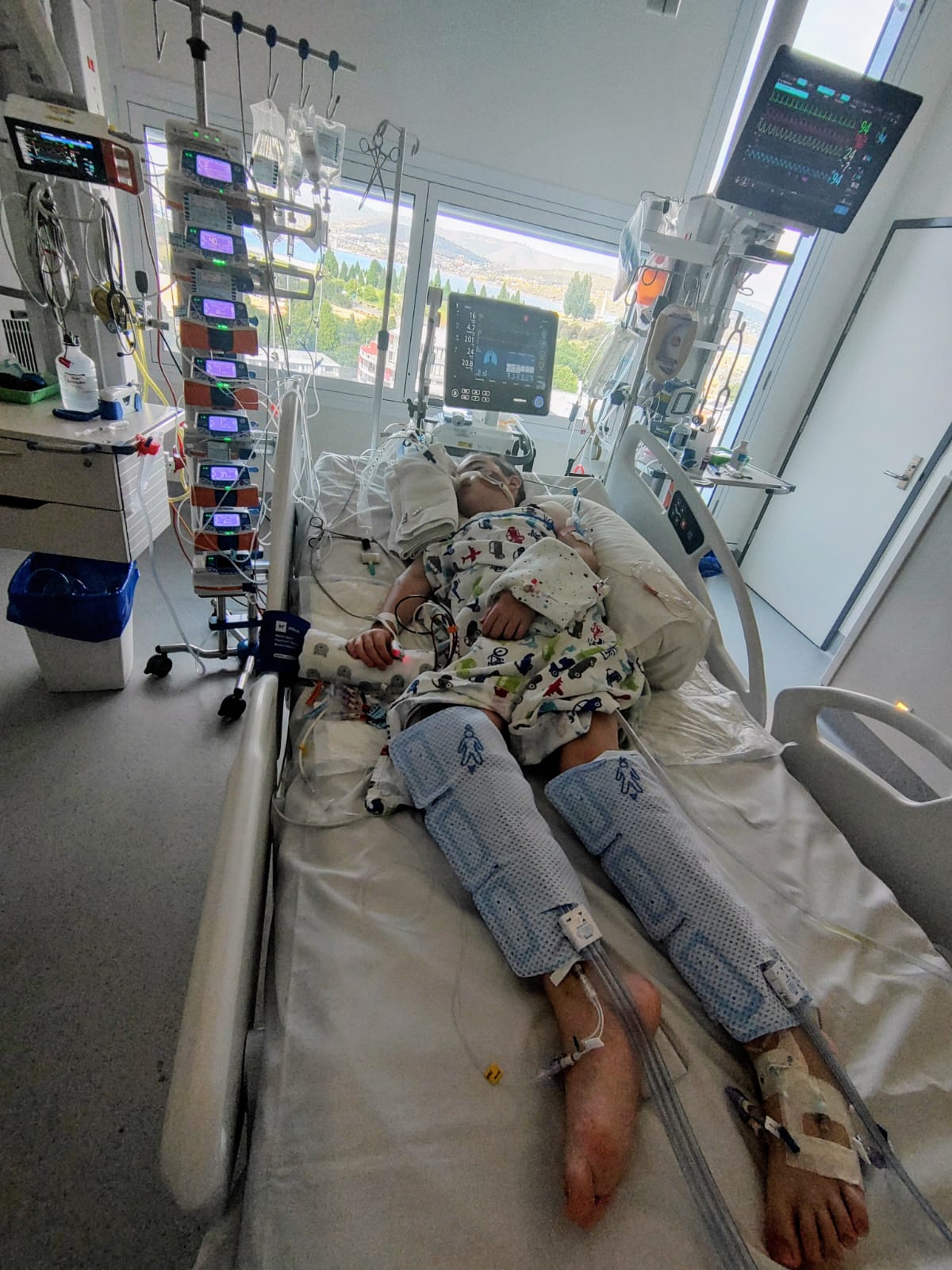 Leo in hospital bed #2