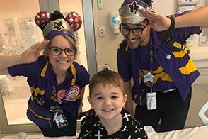 Chayse in hospital with Captain Starlight - stacking card