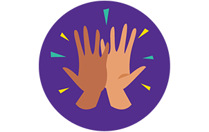 purple-hands-hi-five