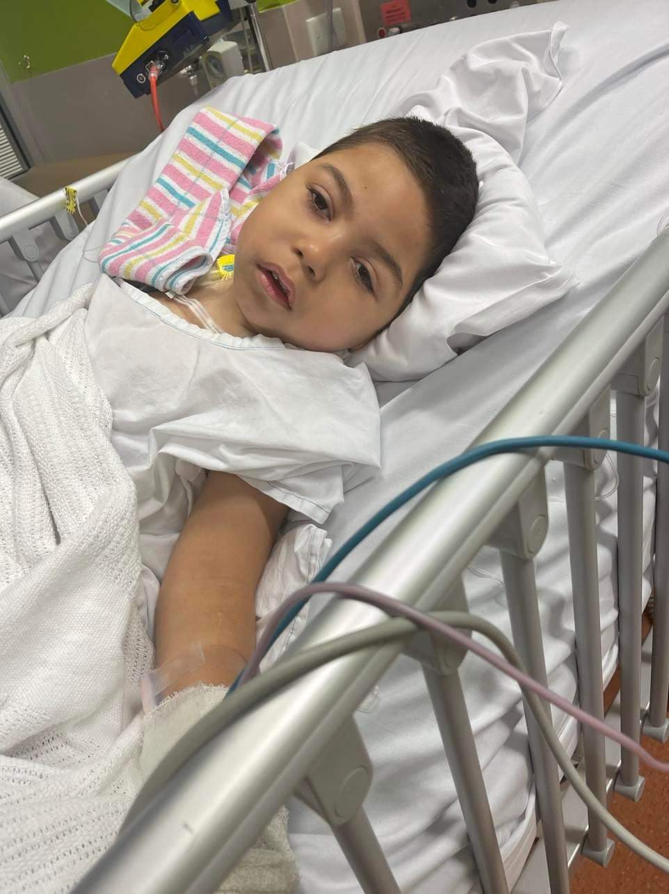 Braxton in hospital bed