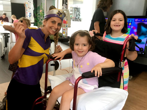 Paige and sister with Captain Starlight - Kitty
